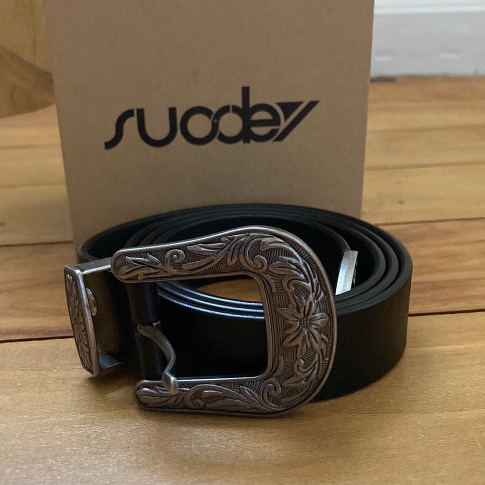Suosdey Women’s Fashion Leather Belt with Vintage Buckle